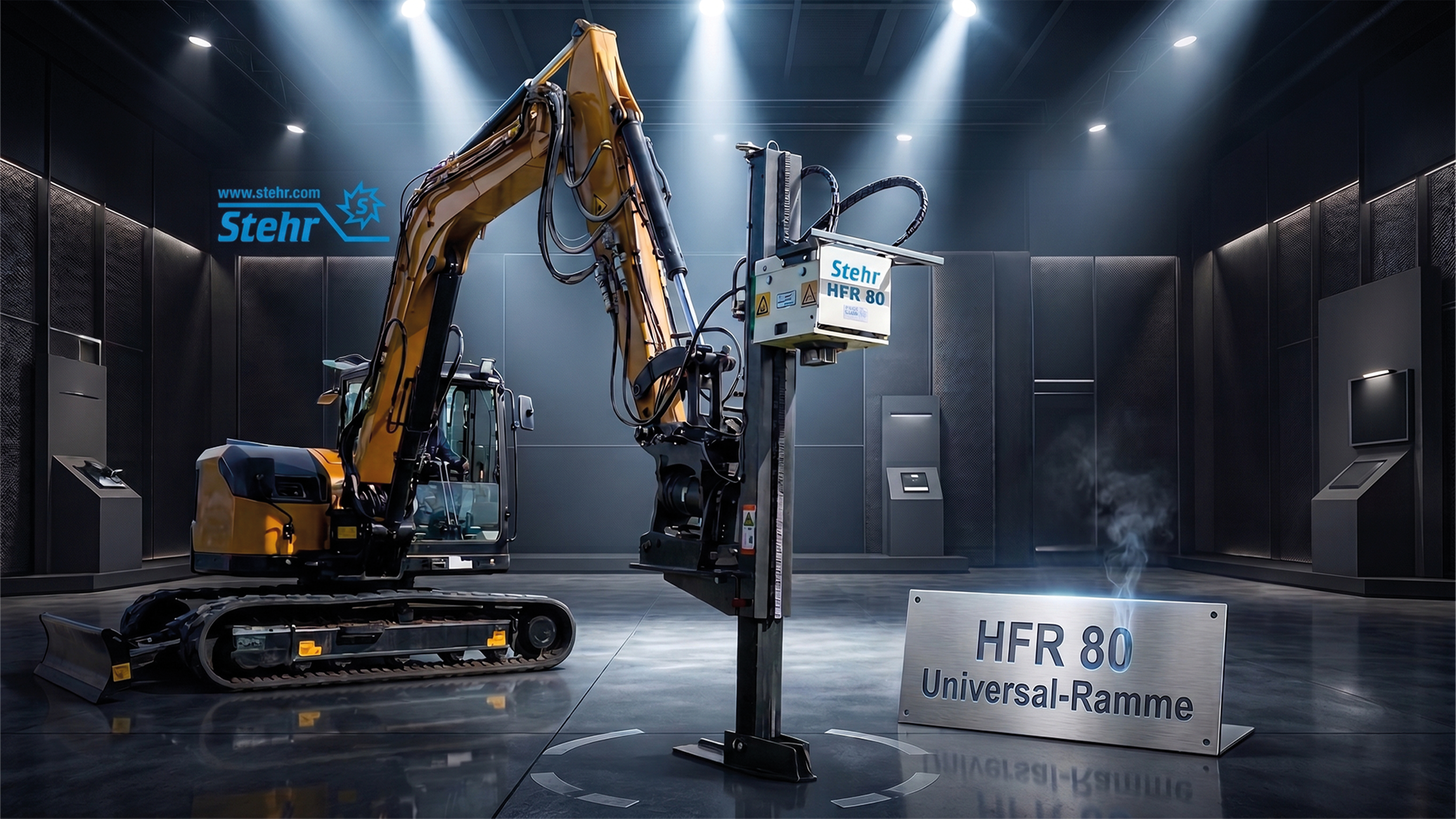 Stehr Universal-Ramme HFR 80 am Bagger